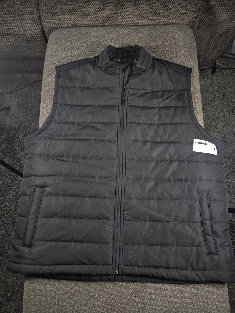 Mens Sonoma Black Quilted Puffer Vest New With Tags Men's Vest